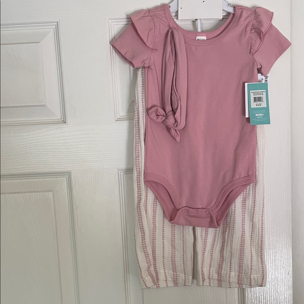 Petit Lem Pink and Cream Kids Matching Set